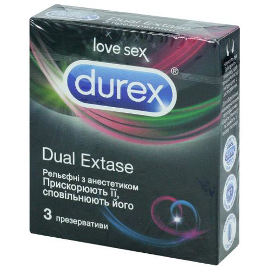 Презервативи латексні з силіконовою змазкою Durex Durex Dual (Дюрекс Екстаз) №3